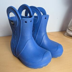 CROCS Rainboots Blue Color Size 6 Baby Or Kid Unisex Waterproof Rubber